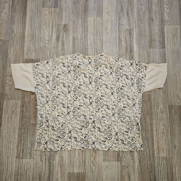 Vtg Chaus Sport Animal Print Sweatshirt Womens L Short Sleeve Safari Boho Artsy - Picture 5 of 8